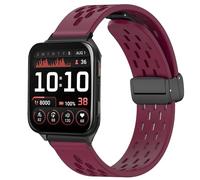 Blueshaweu Compatible with Garmin Venu X1 Bands, Breathable Soft Silicone Magnetic Butterfly Clousure Sport Replacemet Band Straps Compatible with Garmin Venu X1 Smartwatch (Wine Red)