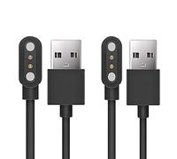 Blueshaweu Compatible with MorePro HM18 Charger, 2 Pin Magnetic USB Replacement Charging Compatible with MorePro HM18 2023 Fitness Trackers/FITVII HM18 Fitness Tracker (2 pack-Black+Black)
