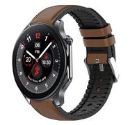 Blueshaweu Compatible with OnePlus Watch 2 Band, Leather Silicone Breathable Replacement Smartwatch Strap Wristband Compatible for OnePlus Watch 2 46mm / 1 Smart Watch (Brown)