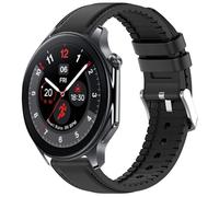 Blueshaweu Compatible with OnePlus Watch 2 Band, Leather Silicone Breathable Replacement Smartwatch Strap Wristband Compatible for OnePlus Watch 2 46mm / 1 Smart Watch (Black)