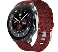 Blueshaweu Compatible with OnePlus Watch 2 Bands, Breathable Nylon Woven Fabric Replacement Accessory Strap Compatible with OnePlus Watch 2 46mm / 1 Smart Watch (Red)