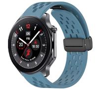 Blueshaweu Compatible with OnePlus Watch 2 Bands, Breathable Soft Silicone Magnetic Butterfly Clousure Sport Replacemet Band Straps Compatible with OnePlus Watch 2 46mm / 1 Smart Watch (Blue)