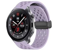 Blueshaweu Compatible with OnePlus Watch 2 Bands, Breathable Soft Silicone Magnetic Butterfly Clousure Sport Replacemet Band Straps Compatible with OnePlus Watch 2 46mm / 1 Smart Watch (Purple)