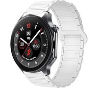 Blueshaweu Compatible with OnePlus Watch 2R bands, 22mm Magnetic Silicone Sport Strong Magnet Strap Watchband Compatible with OnePlus Watch 2 46mm / 2R / 1 Smart Watch (White, 22mm Size)