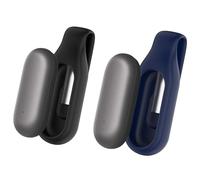 Blueshaweu Compatible with Plaud NotePin Voice Recorder Clip Case, Soft Silicone Clip Case with Closure for NotePin AI Voice Recorder (Black + Blue)