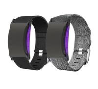 Blueshaweu Compatible with Shock Clock 3 Band, Breathable Nylon Woven Fabric Replacement Accessory Strap Compatible for Pavlok Shock Clock 3 / Pavlok 3 (Black+Gray)