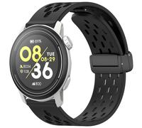 Blueshaweu for 20mm,22mm,24mm Breathable Soft Silicone Sport Magnetic Butterfly Clousure Replacemet Strap Compatible for COROS PACE 3/APEX 2 Pro/APEX Pro/APEX 2/NOMAD,etc (Black, 24mm Size Band)