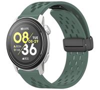Blueshaweu for 20mm,22mm,24mm Breathable Soft Silicone Sport Magnetic Butterfly Clousure Replacemet Strap Compatible for COROS PACE 3/APEX 2 Pro/APEX Pro/APEX 2/NOMAD,etc (Army Green, 24mm Size Band)