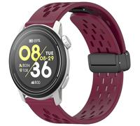 Blueshaweu for 20mm,22mm,24mm Breathable Soft Silicone Sport Magnetic Butterfly Clousure Replacemet Strap Compatible for COROS PACE 3/APEX 2 Pro/APEX Pro/APEX 2/NOMAD,etc (Wine Red, 24mm Size Band)