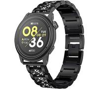Blueshaweu for 20mm, 22mm Women Jewelry Bling Diamond Metal Dressy Strap Adjustable Replacement Strap Accessories Sports Band Compatible for COROS PACE 3 / APEX 2 Pro Smartwatch (Black, 24mm Size)