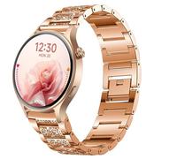 Blueshaweu for Aeac Smart Watch 20mm, 22mm Jewelry Bling Diamond Metal Dressy Strap Adjustable Replacement Strap Accessories Compatible for Aeac 1.32 Inches Round, GTX18, GTX05, IDW19 (RoseGold, 22mm)