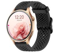 Blueshaweu for Aeac Smart Watch 20mm, 22mm Newest Desgined Silicone band with Metal Buckle Compatible for Aeac 1.32 Inches Round,AR01,GTX18,GTX05,W208 Plus,IDW28,IDW19,GTX12 Smartwatch (Black, 20mm)