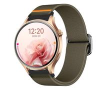 Blueshaweu for Aeac Smart Watch 20mm, 22mm Quick Release Stretchy Solo Loop Adjustable Nylon Replacement Straps Compatible for Aeac 1.32 Inches Round,GTX18,GTX05,ID208 Plus,IDW19,IDW28 (Green, 20mm)
