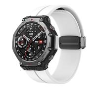 Blueshaweu for Amazfit T-Rex 3 bands,Quick Release 22mm, 20mm Soft Silicone Magnetic Buckle Sport Wristband Replacement Straps Compatible with Amazfit T-Rex 3 48mm,Bip 5,Bip 5 Unity (22mm Size, White)