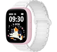 Blueshaweu for BIGGERFIVE Kids Smart Watch Band, 22mm Magnetic Silicone Sport Strong Magnet Strap Watchband Compatible with BIGGERFIVE BARVE BW01 Kids Fitness Tracker Watch, Biggerfive Brave 2 (White)