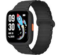 Blueshaweu for BIGGERFIVE Kids Smart Watch Band, 22mm Magnetic Silicone Sport Strong Magnet Strap Watchband Compatible with BIGGERFIVE BARVE BW01 Kids Fitness Tracker Watch, Biggerfive Brave 2 (Black)