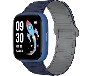 Blueshaweu for BIGGERFIVE Kids Smart Watch Band, 22mm Magnetic Silicone Sport Strong Magnet Strap Watchband Compatible with BIGGERFIVE BARVE BW01 Kids Fitness Tracker Watch, Biggerfive Brave 2 (Blue)