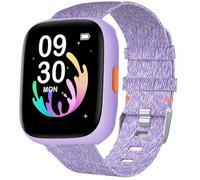 Blueshaweu for BIGGERFIVE Smart Watch Band, 22mm Breathable Nylon Woven Fabric Replacement Accessory Strape Compatible for BIGGERFIVE BARVE BW01 Kids Fitness Tracker Watch,Brave 2 Smartwatch (Purple)