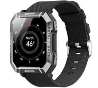 Blueshaweu for Blackview Smart Watch 20mm, 22mm Breathable Nylon Woven Fabric Replacement Accessory Strap Compatible with IOWODO/Blackview W60,W20, IOWODO/Blackview R30 Pro,R50 Pro (Black, 22mmSize)