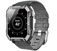 Blueshaweu for Blackview Smart Watch 20mm, 22mm Breathable Nylon Woven Fabric Replacement Accessory Strap Compatible with IOWODO/Blackview W60,W20, IOWODO/Blackview R30 Pro,R50 Pro (Gray, 20mmSize)