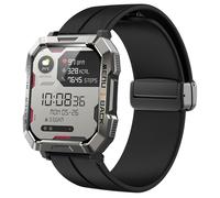 Blueshaweu for Blackview Smart Watch 20mm, 22mm Silicone Replacement Wristbands Sport Strap with Metal Magnetic Buckle Compatible with IOWODO/Blackview W60, R60, W50, W20 Smartwatch (Black, 22mmSize)