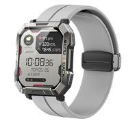 Blueshaweu for Blackview Smart Watch 20mm, 22mm Silicone Replacement Wristbands Sport Strap with Metal Magnetic Buckle Compatible with IOWODO/Blackview W60, R60, W50, W20 Smartwatch (Gray, 22mmSize)