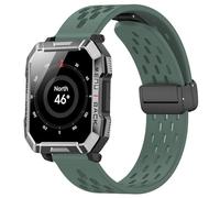 Blueshaweu for Blackview W60 Smart Watch 20mm,22mm Breathable Soft Silicone Magnetic Butterfly Clousure Sport Men Women Wristband Compatible with IOWODO/Blackview W60 Smart Watch (Army green, 22mm)