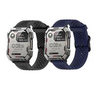 Blueshaweu for Blackview Watch 20mm,22mm Newest Desgined Silicone band with Metal Buckle Compatible with IOWODO W60,R30 Pro,R50 Smartwatch, Blackview W60,R30 Pro,R50 Smart Watch (Black+Blue, 22mmSize)