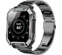 Blueshaweu for Blackview Watch 20mm, 22mm Stainless Steel Metal Replacement Strap Bracelet Men & Women Compatible with Blackview, IOWODO W60,W20,R30 Pro,R50 Smart Watch (Black, 22mmSize)