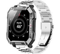Blueshaweu for Blackview Watch 20mm, 22mm Stainless Steel Metal Replacement Strap Bracelet Men & Women Compatible with Blackview, IOWODO W60,W20,R30 Pro,R50 Smart Watch (Silver, 22mmSize)