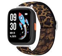 Blueshaweu for BW01,BW02 22mm Quick Release Stretch Elastics Nylon Adjustable Replacement Strap Accessories Compatible for BIGGERFIVE BARVE Kids Fitness Tracker Watch,Biggerfive Brave 2 (Leopard)
