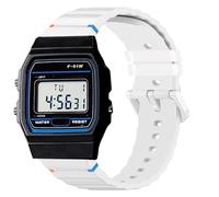 Blueshaweu for F-91W Watch Bands, 18mm, 22mm Quick Release Breathable Silicone Replacemet Band Straps Bracelet Compatible for Casio W-217H,W-218H,W-219H,A158WA,A168WA,A700W-1,A100WE-1 (White, 18mm)