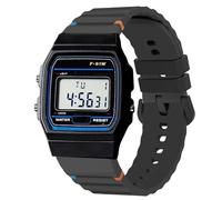 Blueshaweu for F-91W Watch Bands, 18mm, 22mm Quick Release Breathable Silicone Replacemet Band Straps Bracelet Compatible for Casio W-217H,W-218H,W-219H,A158WA,A168WA,A700W-1,A100WE-1 (Black, 18mm)