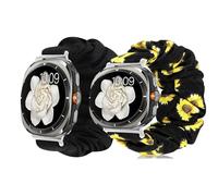 Blueshaweu for Fabric Elastic Scrunchie Elastic Women Cute Replacement Straps Compatible with Galaxy Watch 8 40mm,44mm,46mm classic, Ultra 47mm LTE Smartwatch (2Pack-A, Galaxy Ultra 47mm)