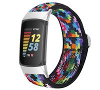 Blueshaweu for Fitbit Charge 6 Strap/Charge 5 Straps, Stretch Elastics Nylon Adjustable Replacement Strap Accessories for Men & Women Compatible for Charge 6/Charge 5 (Aztec Style Colorful)