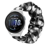 Blueshaweu for Forerunner 165 20mm Fabric Elastic Scrunchie Elastic Women Replacement Straps Compatible with Garmin Forerunner 165/vivoactive 5/Forerunner 55 smart watch (Grid)