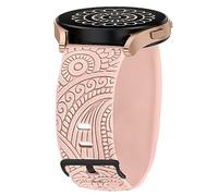 Blueshaweu for Garmin Bounce 2 Bands, Soft Silicone Boho Engraved Fall Floral Sport Silicone Fancy Designer Flower Replacement Straps Compatible for Garmin Bounce 2, 1 Smart Watch (Pink, 20mmSize)