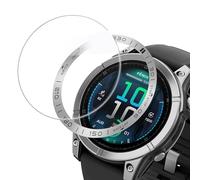 Blueshaweu for Garmin Fenix 8 51mm Bezel Ring, Stainless Steel Bezel Ring Adhesive Cover with Tempered Glass Screen Protector Compatible for Garmin Fenix 8 47mm, 51mm Smartwatch (Silver, Fenix 8-47mm)