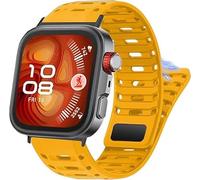 Blueshaweu for Huawei Watch Fit 4 Pro Bands, New Sweat-Proof Breathable Sport Silicone Replacement Watchband Compatible with Huawei Watch Fit 4 Pro, Fit 4, Fit 3 (Orange-yellow, For Fit 4 Pro,Fit 4,3)