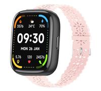 Blueshaweu for IDW17,IDW23,IDW26 Smart Watch Silicone Lace Hollow-Out Watch Replacement Strap Compatible for Faweio IDW26 1.83 Inch/TOOBUR IDW17, IDW23/KEEPONFIT IDW21/WNH IDW25 Smart Watch (Pink)
