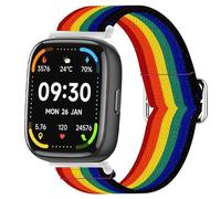 Blueshaweu for IDW26 Smart Watch Stretch Elastics Nylon Adjustable Replacement Strap Accessories for Men & Women Compatible for Faweio IDW26 1.83" Watch, IDW26 1.83 Inches Smart Watch (Dark Rainbow)