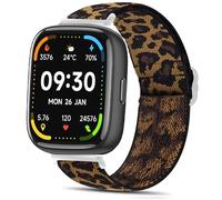 Blueshaweu for IDW26 Smart Watch Stretch Elastics Nylon Adjustable Replacement Strap Accessories for Men & Women Compatible for Faweio IDW26 1.83" Watch, IDW26 1.83 Inches Smart Watch (Leopard)