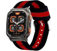 Blueshaweu for KOSPET Smart Watch Bands, 22mm New Nylon Woven Fabric Replacement Strap Compatible with KOSPET TANK M3,M3,TANK M3 ULTRA,T3,TANK T3 ULTRA,T2,M2 Smart Watch (22mm Size, Black&Red&Black)