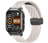 Blueshaweu for KOSPET Watch Breathable Soft Silicone Magnetic Butterfly Clousure Sport Replacemet Band Straps for AMAZTIM M2,M3,C20 Pro,T2,T3/KOSPET Tank M2,M3,M3 ULTRA,T2,T3,T3 ULTRA (Beige White)