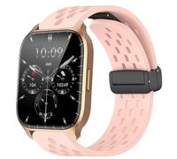 Blueshaweu for LLKBOHA 1.85" Band, Breathable Soft Silicone Sport Band with Magnetic Butterfly Clousure Replacemet Straps Compatible for LLKBOHA Y3 P75 H5/Horsdo,LLKBOHA P72 1.85 inch (Pink)