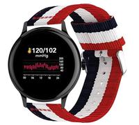 Blueshaweu for New Nylon Woven Fabric Replacement Strap Compatible with Sekonda Flex 42mm,Flex Plus/Motion 36mm,Motion Plus 38mm,Motion Pro 39mm/ACTIVE PRO 47mm,ACTIVE Plus (Red&White&Blue, 22mmSize)