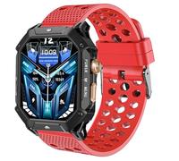 Blueshaweu for OUKITEL Smart Watch Bands, 22mm Silicone Replacement Wristbands Sport Strap with Metal Buckle Compatible with OUKITEL BT10, BT20, BT80, BT101 Smart Watch (Red, 22mm Size)