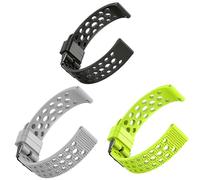 Blueshaweu for OUKITEL Smart Watch Bands, 22mm Silicone Replacement Wristbands Sport Strap with Metal Buckle Compatible with OUKITEL BT10, BT20, BT80, BT101 Smart Watch (3Pack-A, 22mm Size)