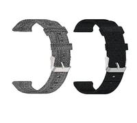 Blueshaweu for R30 Pro Smart Watch 20mm Breathable Nylon Woven Fabric Replacement Accessory Strap Compatible with IOWODO R30 Pro/OYV TGW008, TOUCHELEX K802 1.28"/RLQA 54 1.83" Smart Watch (Black+Gray)