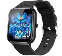 Blueshaweu for R30 Pro Smart Watch 20mm Breathable Nylon Woven Fabric Replacement Accessory Strap Compatible with IOWODO R30 Pro/OYV TGW008, TOUCHELEX K802 1.28"/RLQA 54 1.83" Smart Watch (Black)